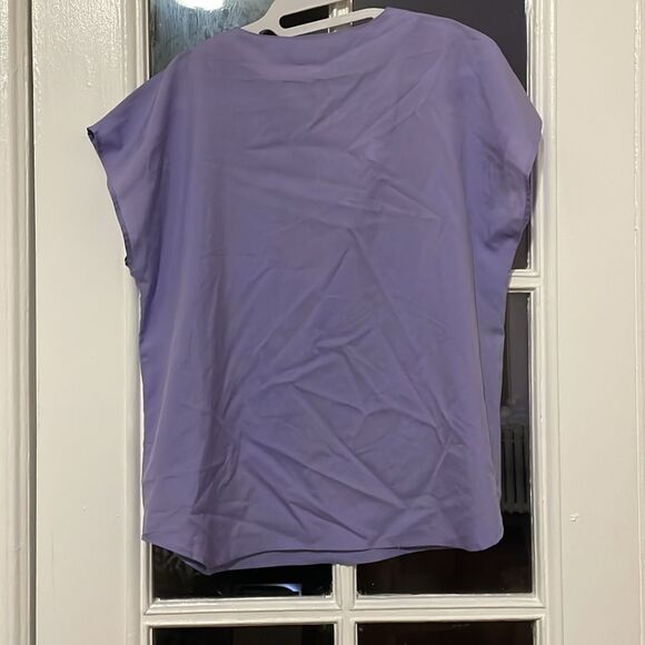Ellen B vintage lilac lavender purple sleeveless causal button neck blouse top - Picture 4 of 8